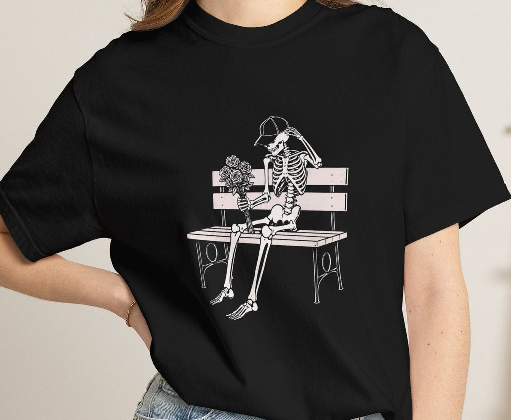 The Hopeless Romantic Skeleton Graphic T-Shirt - Black