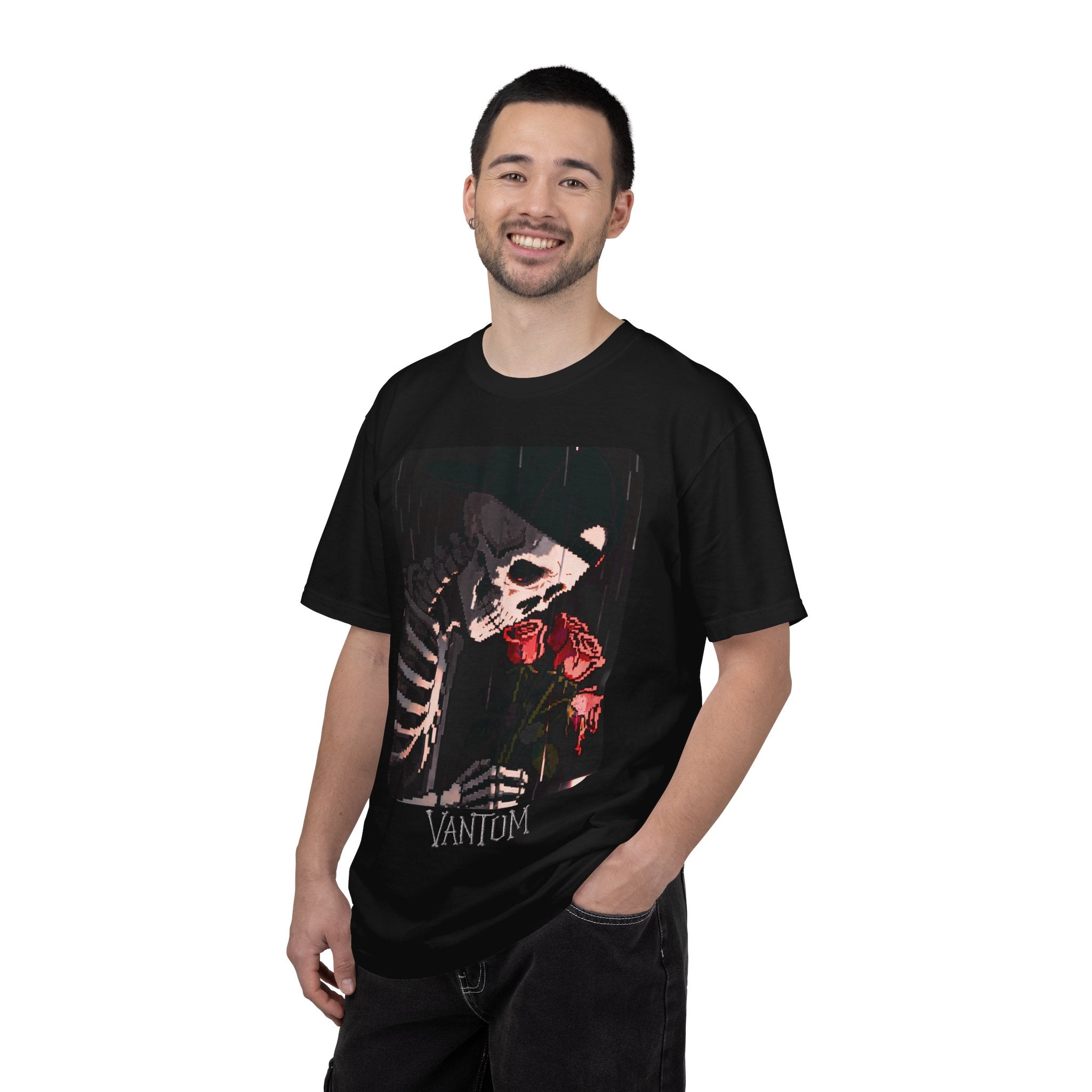 Vantum the Skeleton Pixel Art T-Shirt — Rainy Night Roses